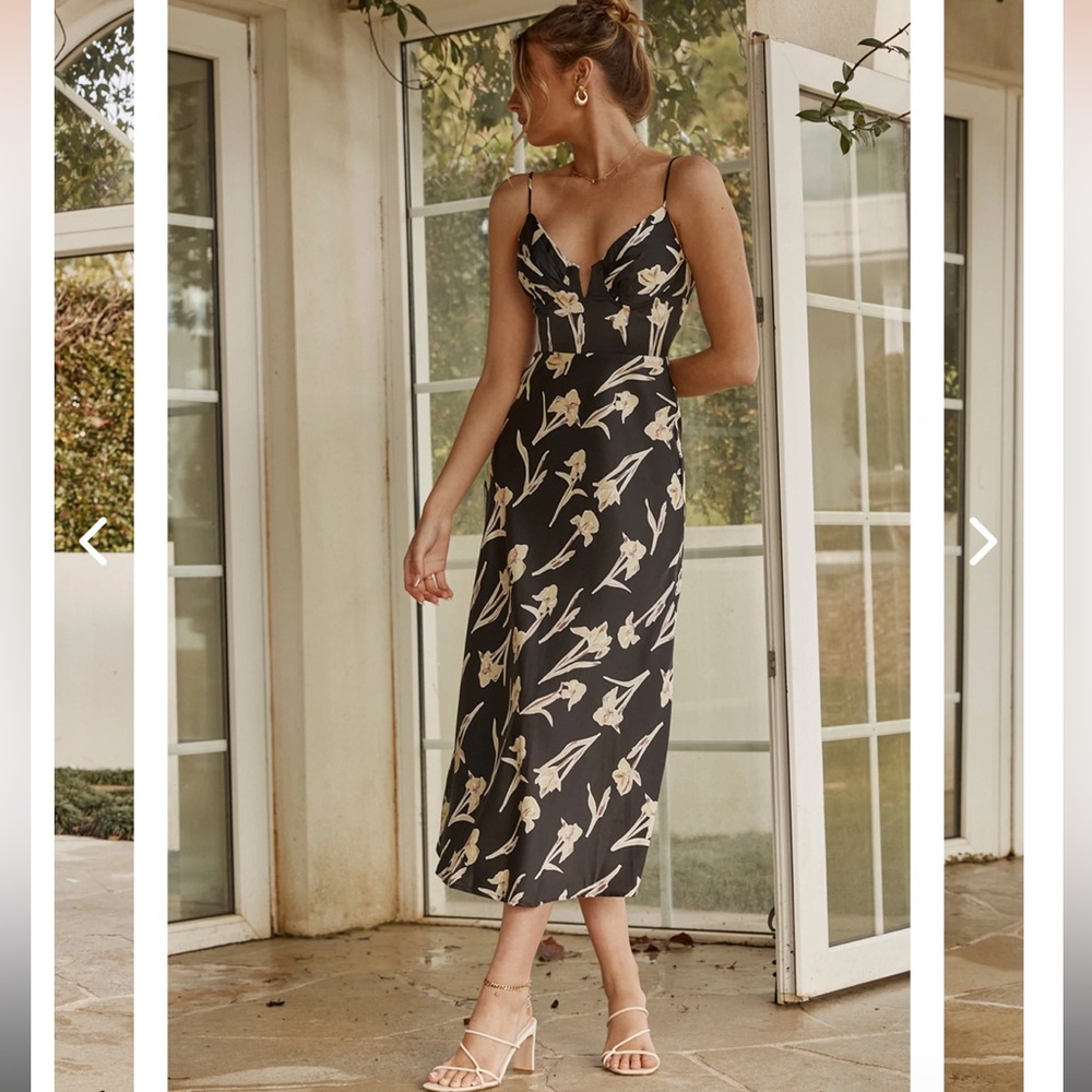 NWT Selfie Leslie Orchid Print Midi Dress